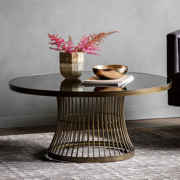 Gallery Chester Glass Top Coffee Table in Bronze